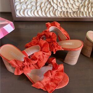 Rubee Ruffle Block Heel Mules